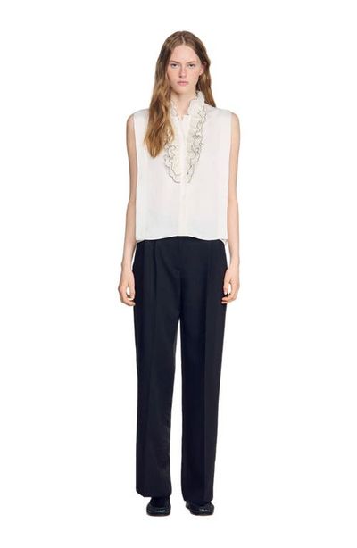 SANDRO SANDRO Ruffled collar shirt