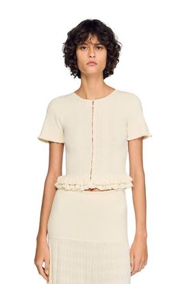 SANDRO SANDRO Ruffled knit cardigan