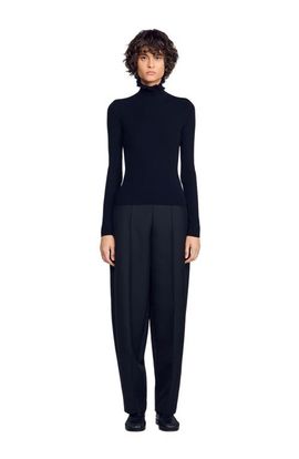 SANDRO SANDRO Ruffled roll-neck wool sweater