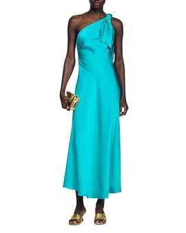 Sandro Sandro Satin Effect Maxi Dress with Bow