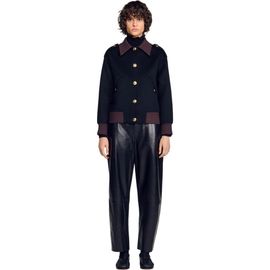 SANDRO SANDRO Short coat with contrast collar