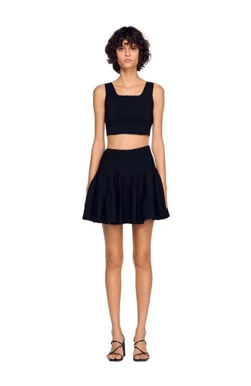 SANDRO SANDRO Short knit godet skirt