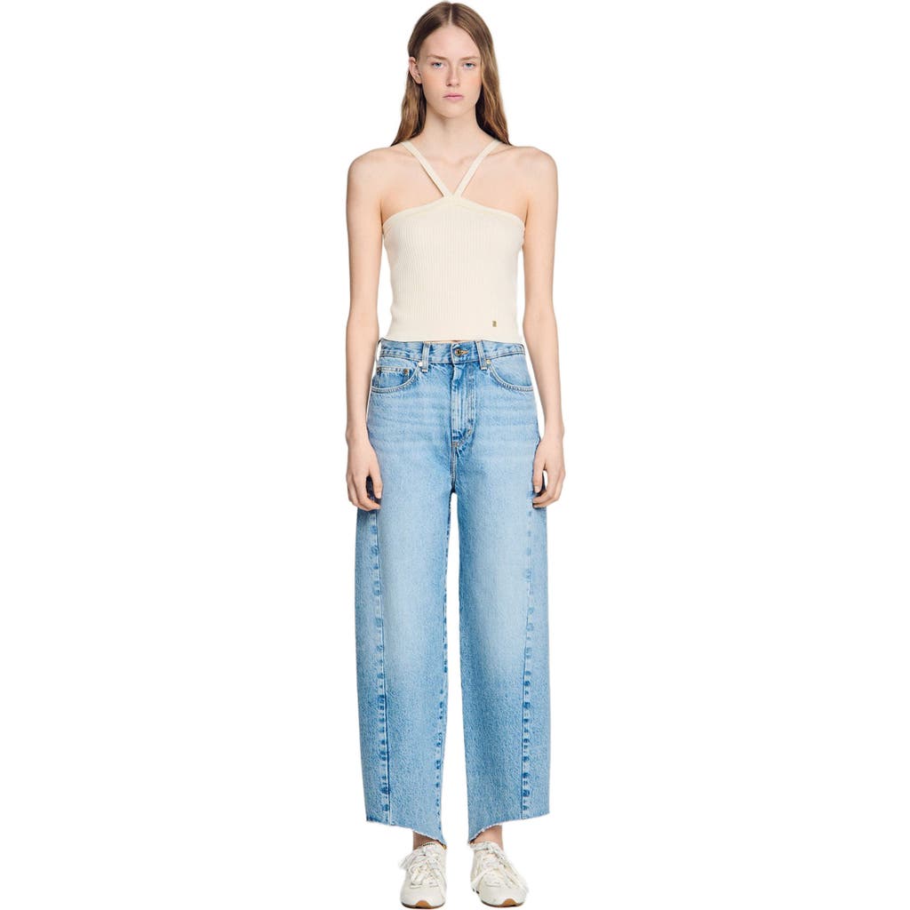 SANDRO SANDRO Short ribbed knit top