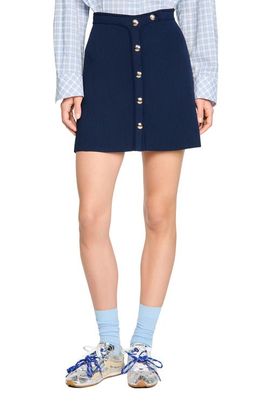 SANDRO SANDRO Short ribbed skirt with press studs