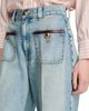 Sandro Sandro Sigrid High Rise Straight Leg Leather Detail Jeans in Blue Jean - 4