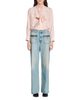 Sandro Sandro Sigrid High Rise Straight Leg Leather Detail Jeans in Blue Jean - 5