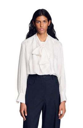 SANDRO SANDRO Silk lavallière shirt
