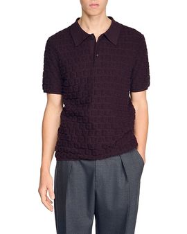 Sandro Sandro Sponge Terry Knit Polo Shirt