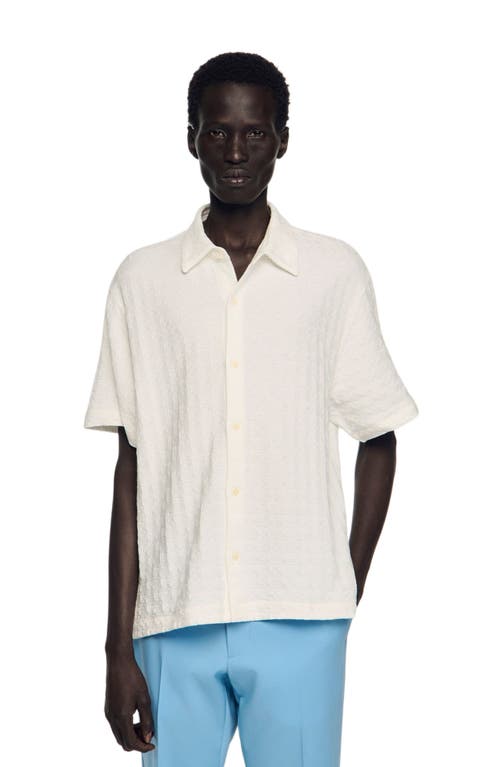 SANDRO SANDRO Square Cross cotton jacquard shirt