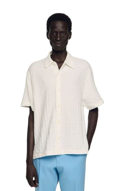 SANDRO SANDRO Square Cross cotton jacquard shirt