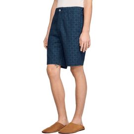 SANDRO SANDRO Square Cross denim shorts