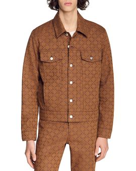 Sandro Sandro Square Cross Trucker Denim Jacket