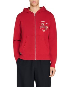 Sandro Sandro SS26 Horse Print Zip Up Hoodie