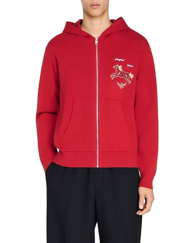 Sandro Sandro SS26 Horse Print Zip Up Hoodie