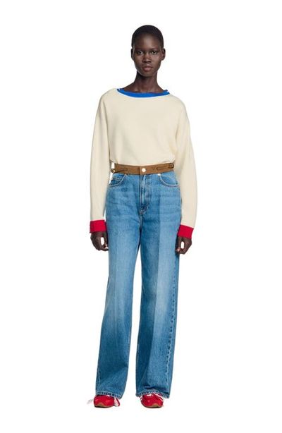 SANDRO SANDRO Straight jeans with leather belt