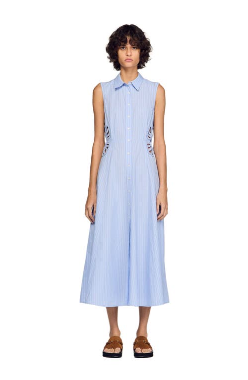 SANDRO SANDRO Striped cotton Midi dress
