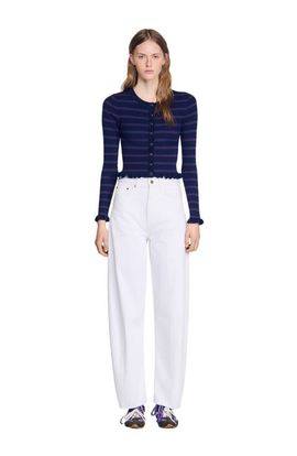 SANDRO SANDRO Striped knit cardigan