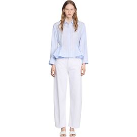 SANDRO SANDRO Striped peplum shirt