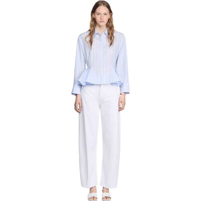 SANDRO SANDRO Striped peplum shirt
