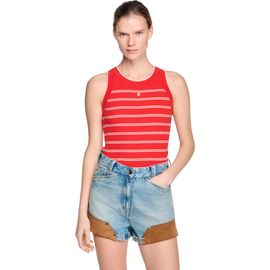 SANDRO SANDRO Striped ribbed vest top