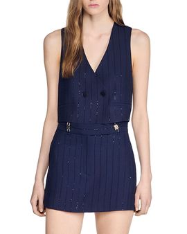 Sandro Sandro Striped Sequin Skort