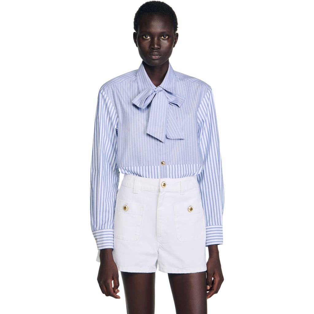 SANDRO SANDRO Striped shirt with removable tie