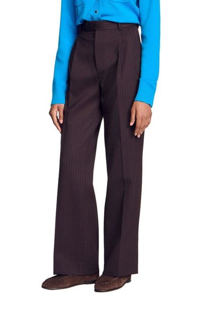 SANDRO SANDRO Striped straight-leg trousers