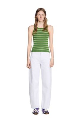 SANDRO SANDRO Striped vest top with tassels