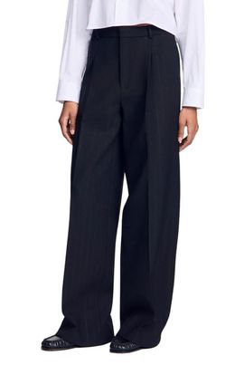 SANDRO SANDRO Striped wide-leg trousers