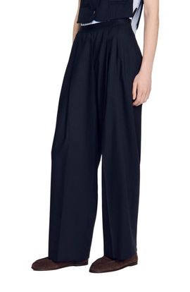 SANDRO SANDRO Striped wool trousers