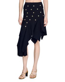 Sandro Sandro Studded Knit Skirt