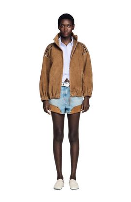 SANDRO SANDRO Studded suede jacket