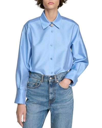 Sandro Sandro Suzanne Embellished Trim Satin Shirt