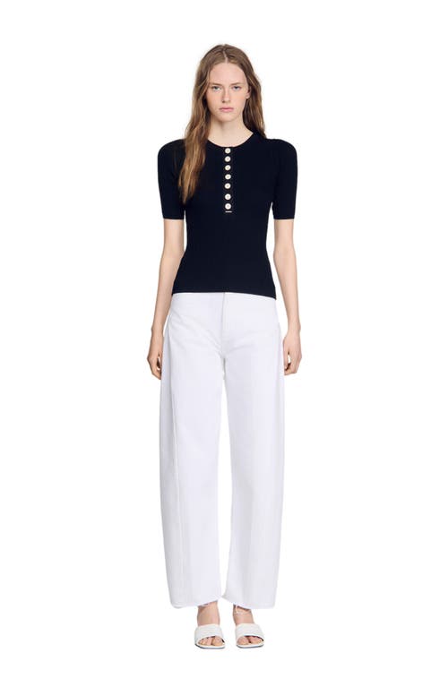 SANDRO SANDRO Sweater with ribbed button placket