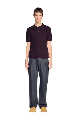 SANDRO SANDRO Terry knit polo shirt