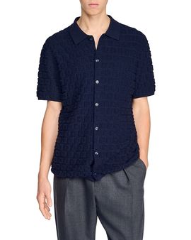 Sandro Sandro Terry Knit Sponge Cardigan Shirt