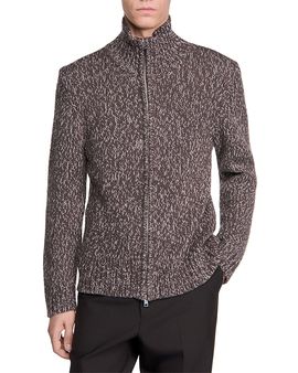 Sandro Sandro Textured Zip Cardigan Sweater