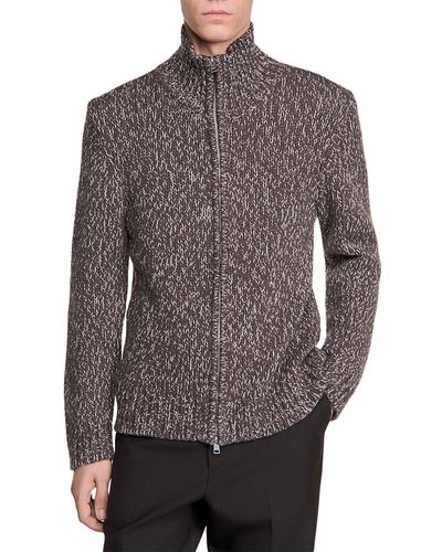 Sandro Sandro Textured Zip Cardigan Sweater