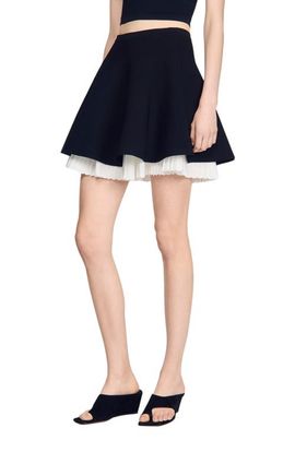 SANDRO SANDRO Two-tone knit skirt