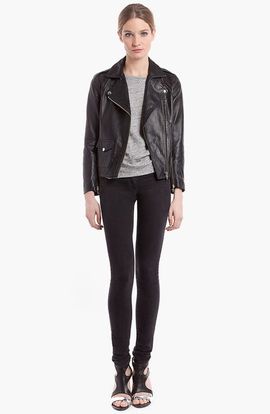 SANDRO sandro 'Veinarde' Leather Moto Jacket