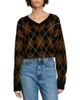 Sandro Sandro Wade Wool & Cashmere Rhinestone Argyle V Neck Sweater - 1