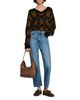 Sandro Sandro Wade Wool & Cashmere Rhinestone Argyle V Neck Sweater - 2