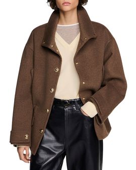 Sandro Sandro Whitney Wool Blend Jacket