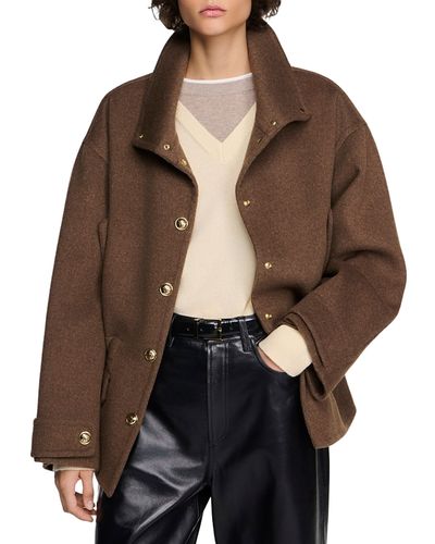 Sandro Sandro Whitney Wool Blend Jacket