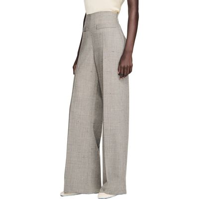 SANDRO SANDRO Wide-leg check wool trousers