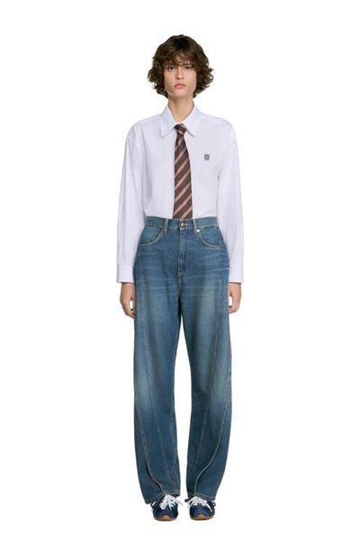 SANDRO SANDRO Wide-leg Topstitched Panel Jeans