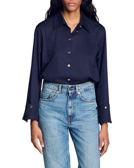 Sandro Sandro Wide Cuff Button Front Shirt