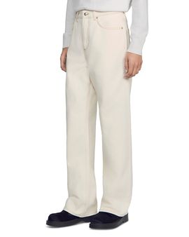 Sandro Sandro Wide Fit Cotton 31.5 Jeans in Ecru