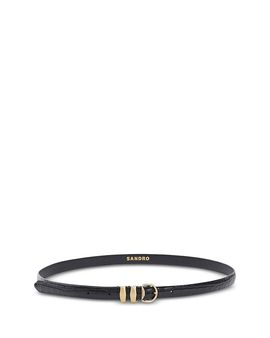 Sandro Sandro Women's Flo Croc Embossed Leather Belt