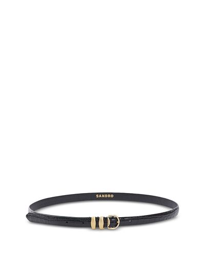 Sandro Sandro Women's Flo Croc Embossed Leather Belt